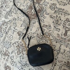 Tory Burch Black / Gold Round Crossbody Bag